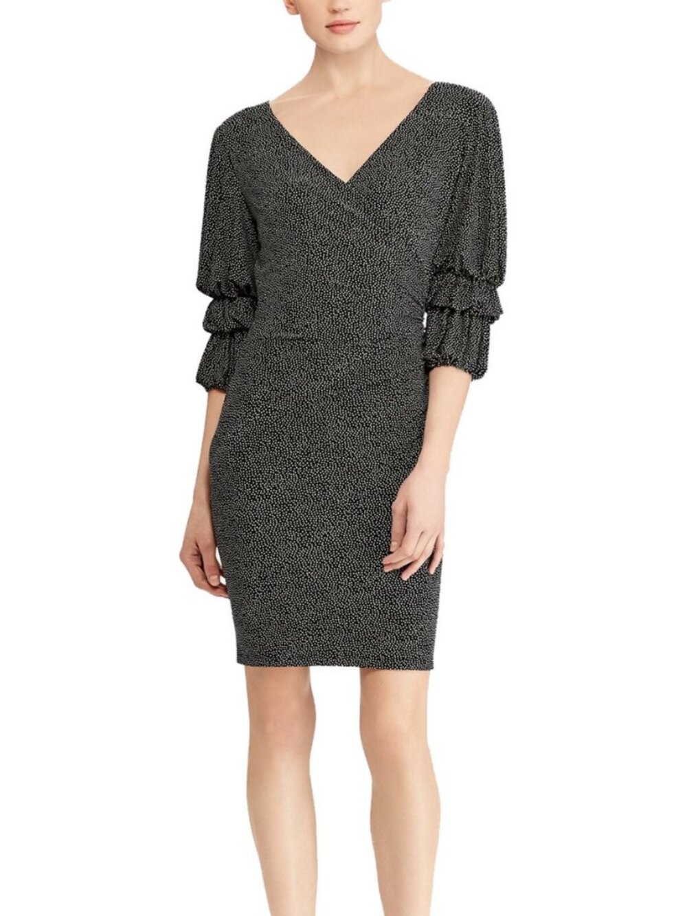 Lauren Ralph Lauren Women's Dress 10 Black White Polka Dots Cocktail Business